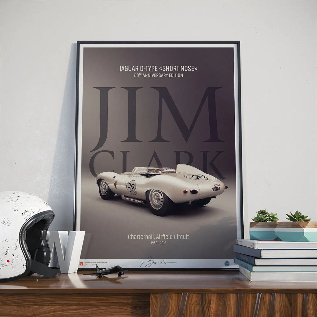 Poster Jaguar D-Type Short Nose 1958 - Edition Limitée Exclusive Edition carsandme.com