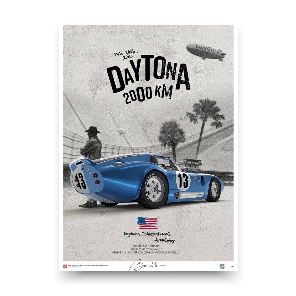 Poster Shelby Cobra Daytona Coupe Daytona 1965 – Edition Limitée Exclusive Edition carsandme.com