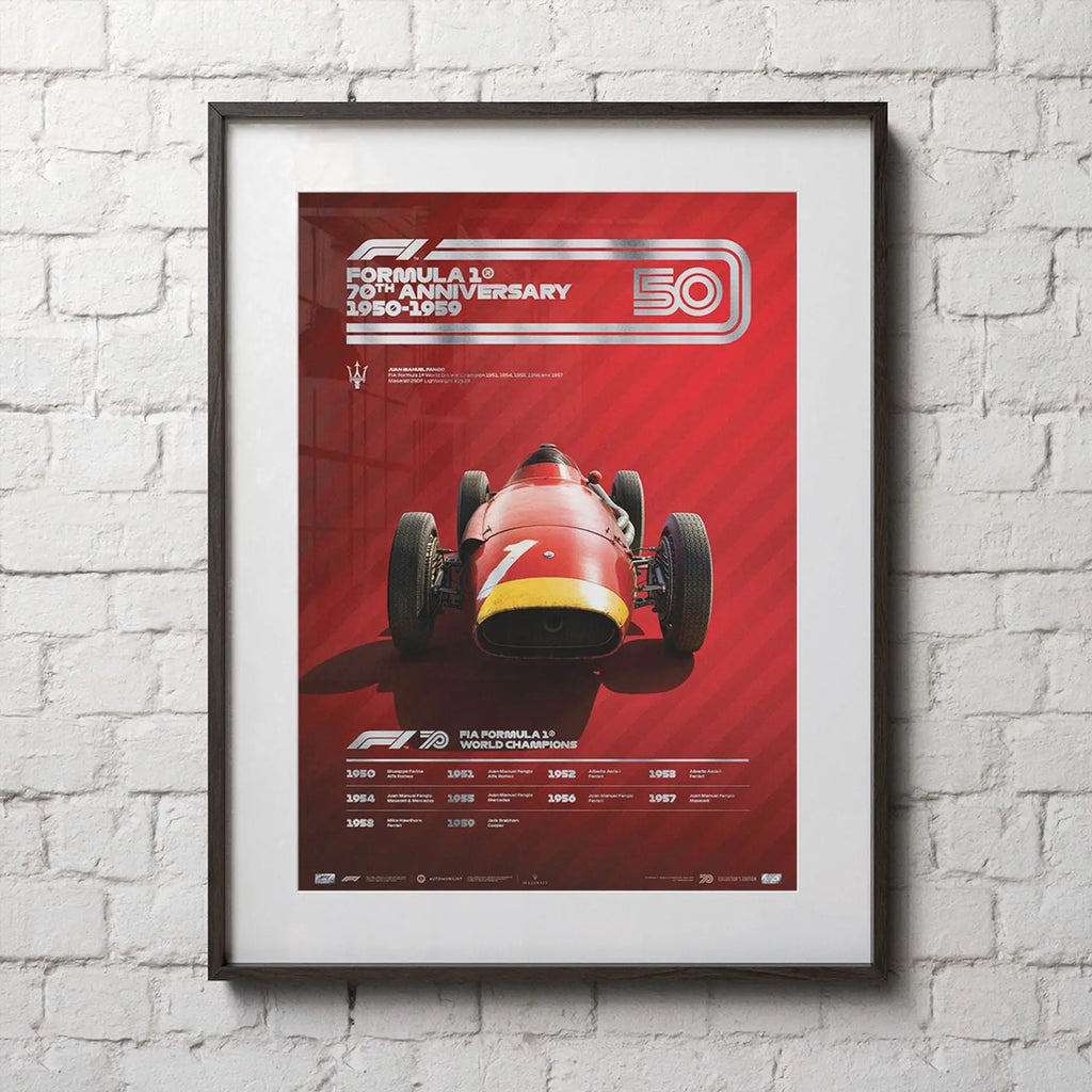 Automobilist Poster Formule 1 Décennie Maserati 1950 | Cars and Me