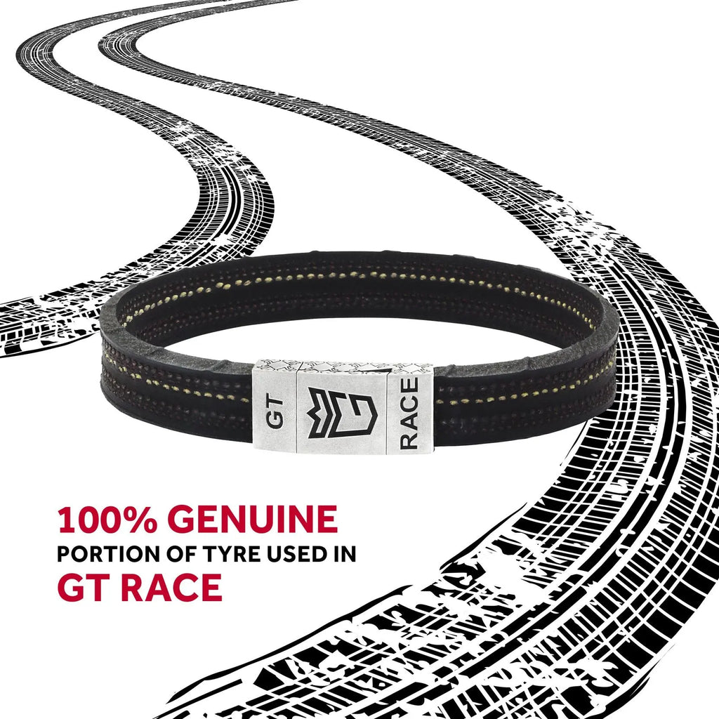 Bracelet Tabac Argent Pneu GT Upcyclé MONGRIP carsandme.com