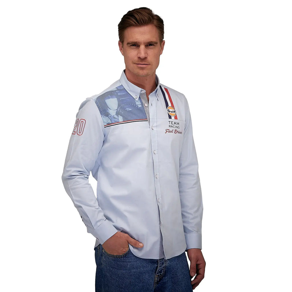 Chemise Gulf Racing Bleu Grand Prix Originals carsandme.com