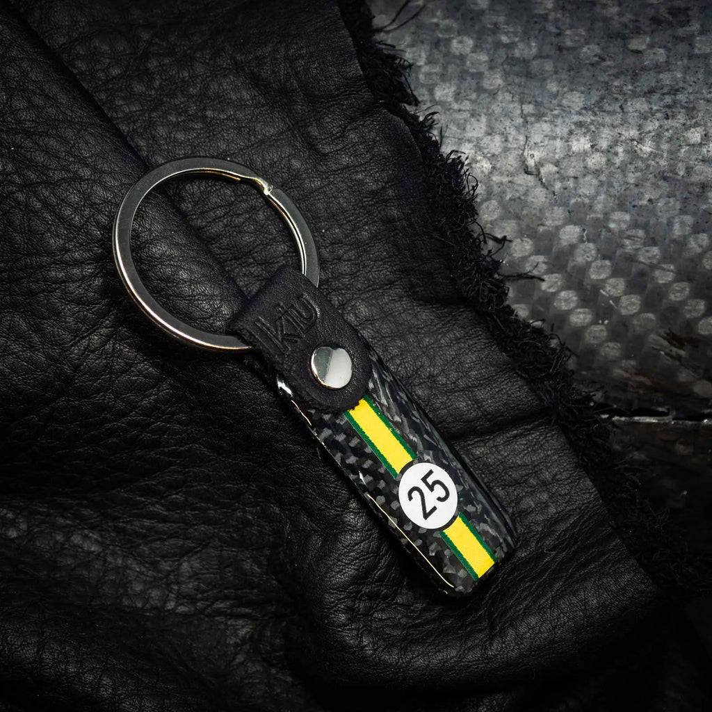 Porte-clés Véritable Carbone Upcyclé Jaune Kiu carsandme.com