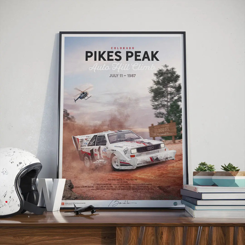 Poster Audi Quattro S1 Pikes Peak 1987 - Edition Limitée Exclusive Edition carsandme.com