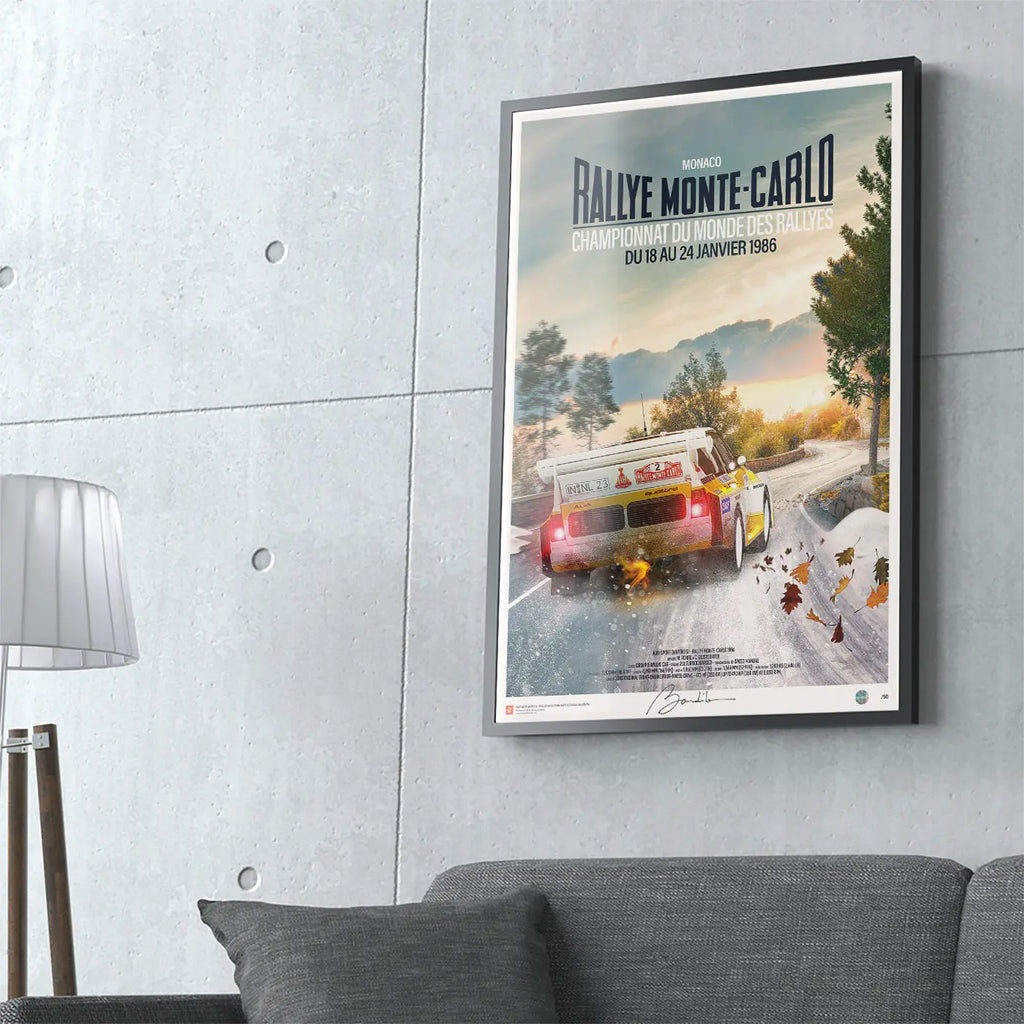 Poster Audi Quattro S1 Rallye Monte-Carlo 1986 - Edition Limitée Exclusive Edition carsandme.com