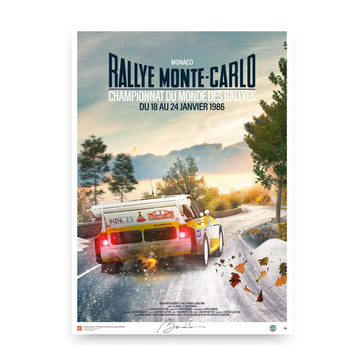 Poster Audi Quattro S1 Rallye Monte-Carlo 1986 - Edition Limitée Exclusive Edition carsandme.com