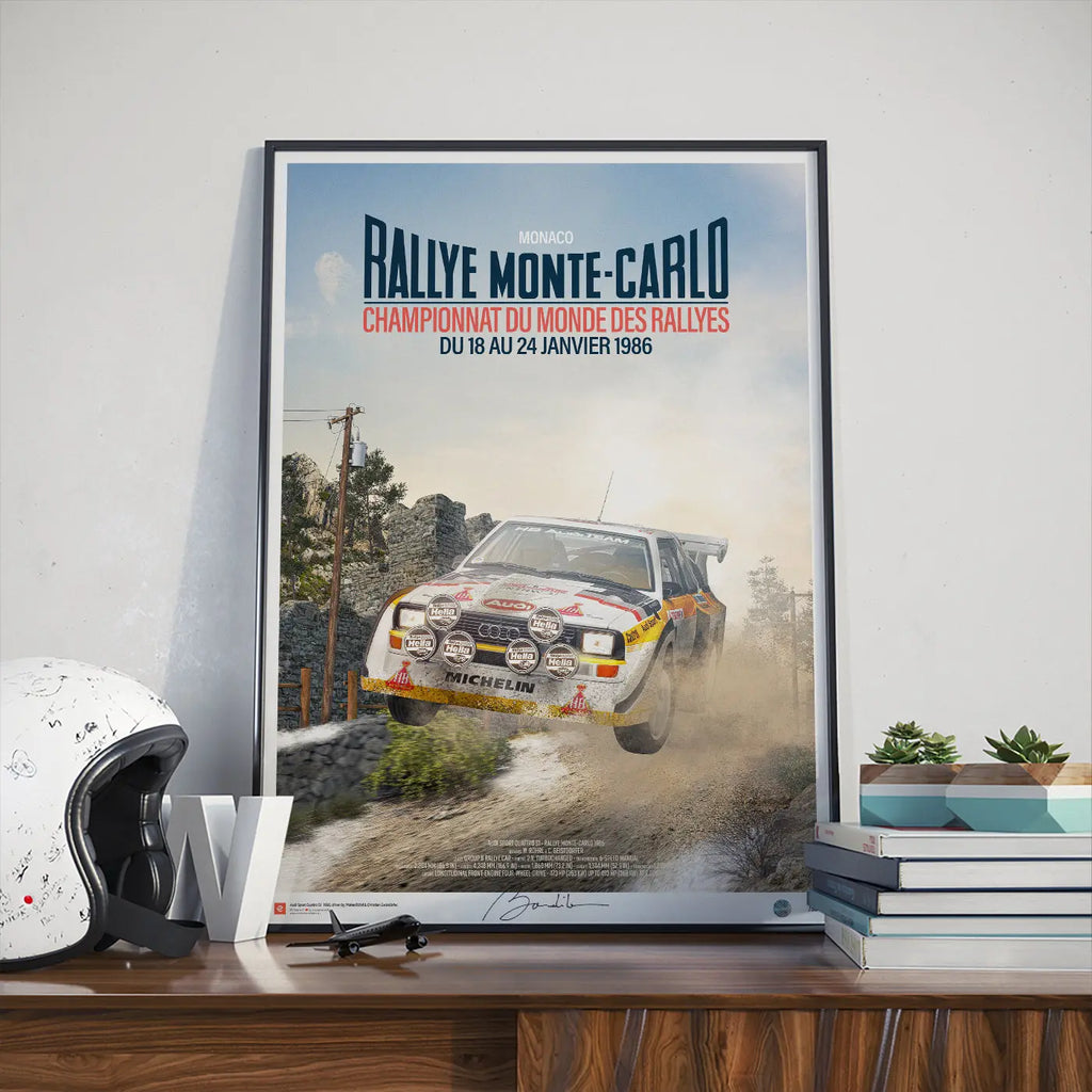 Poster Audi Quattro S1 Rallye Monte-Carlo 1986 Jump - Edition Limitée Exclusive Edition carsandme.com