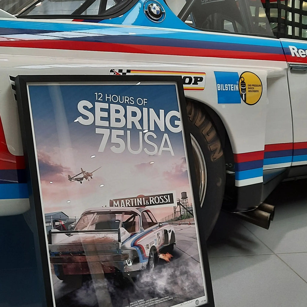 Poster BMW CSL 3.0 12h of Sebring 1975 Drift - Edition Limitée Exclusive Edition carsandme.com