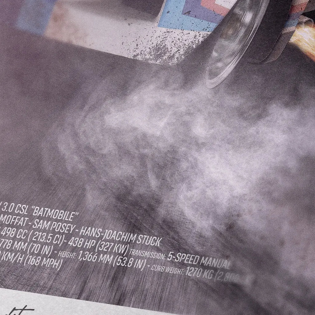 Poster BMW CSL 3.0 12h of Sebring 1975 Drift - Edition Limitée Exclusive Edition carsandme.com