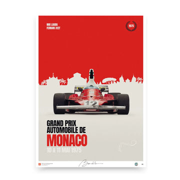 Poster Ferrari 312T Niki Lauda Monaco - Edition Limitée Exclusive Edition carsandme.com