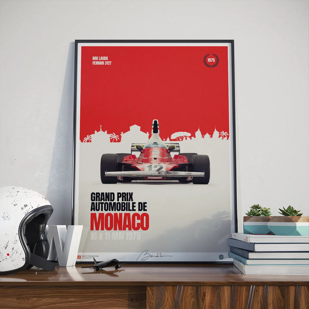 Poster Ferrari 312T Niki Lauda Monaco - Edition Limitée Exclusive Edition carsandme.com