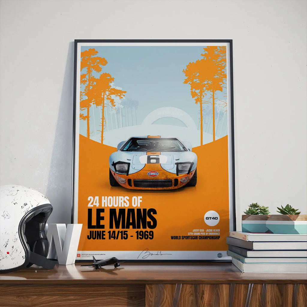 Poster Ford GT40 MK1 24h du Mans 1969 Face - Edition Limitée Exclusive Edition carsandme.com