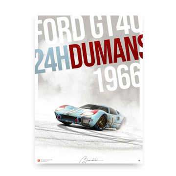 Poster Ford GT40 MK2 24h du Mans 1966 Graphic - Edition Limitée Exclusive Edition carsandme.com