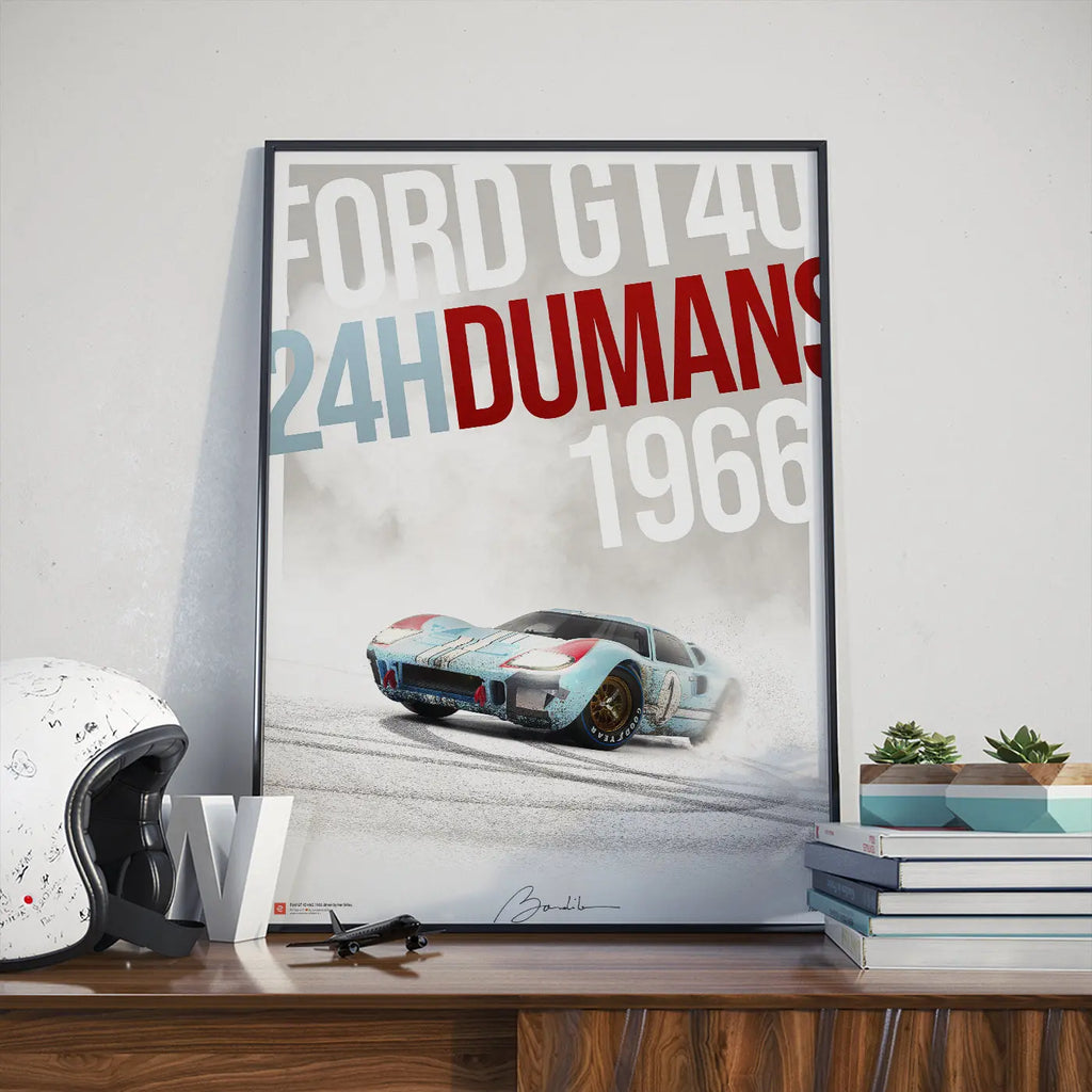 Poster Ford GT40 MK2 24h du Mans 1966 Graphic - Edition Limitée Exclusive Edition carsandme.com