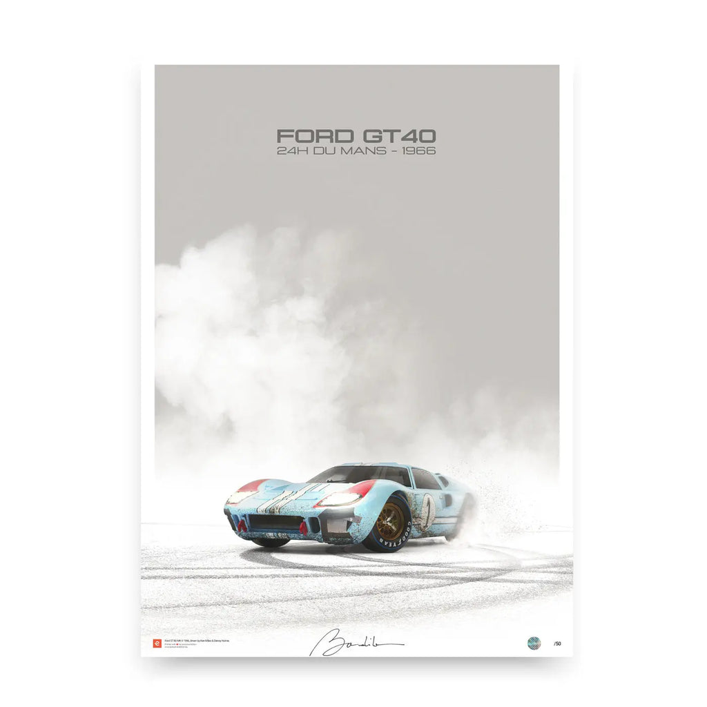 Poster Ford GT40 MK2 24h du Mans 1966 Light - Edition Limitée Exclusive Edition carsandme.com
