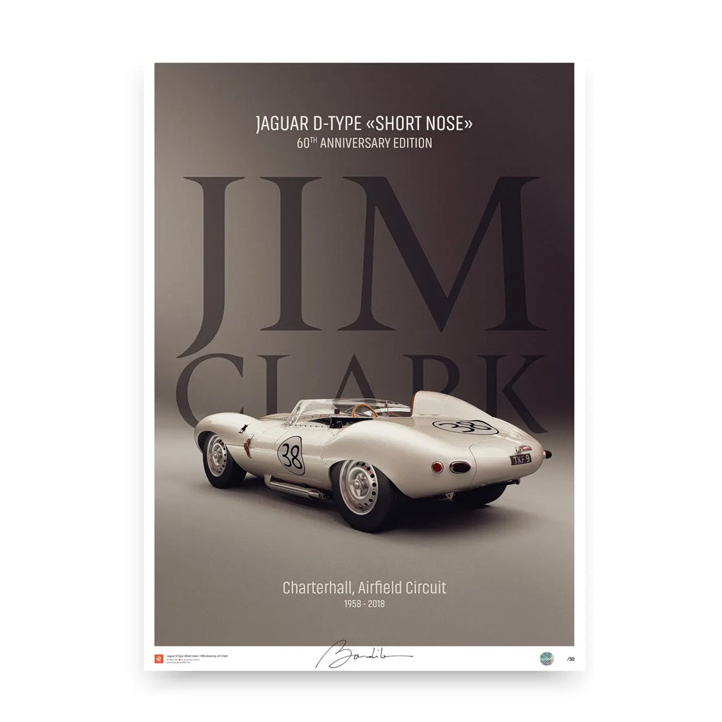 Poster Jaguar D-Type Short Nose 1958 - Edition Limitée Exclusive Edition carsandme.com