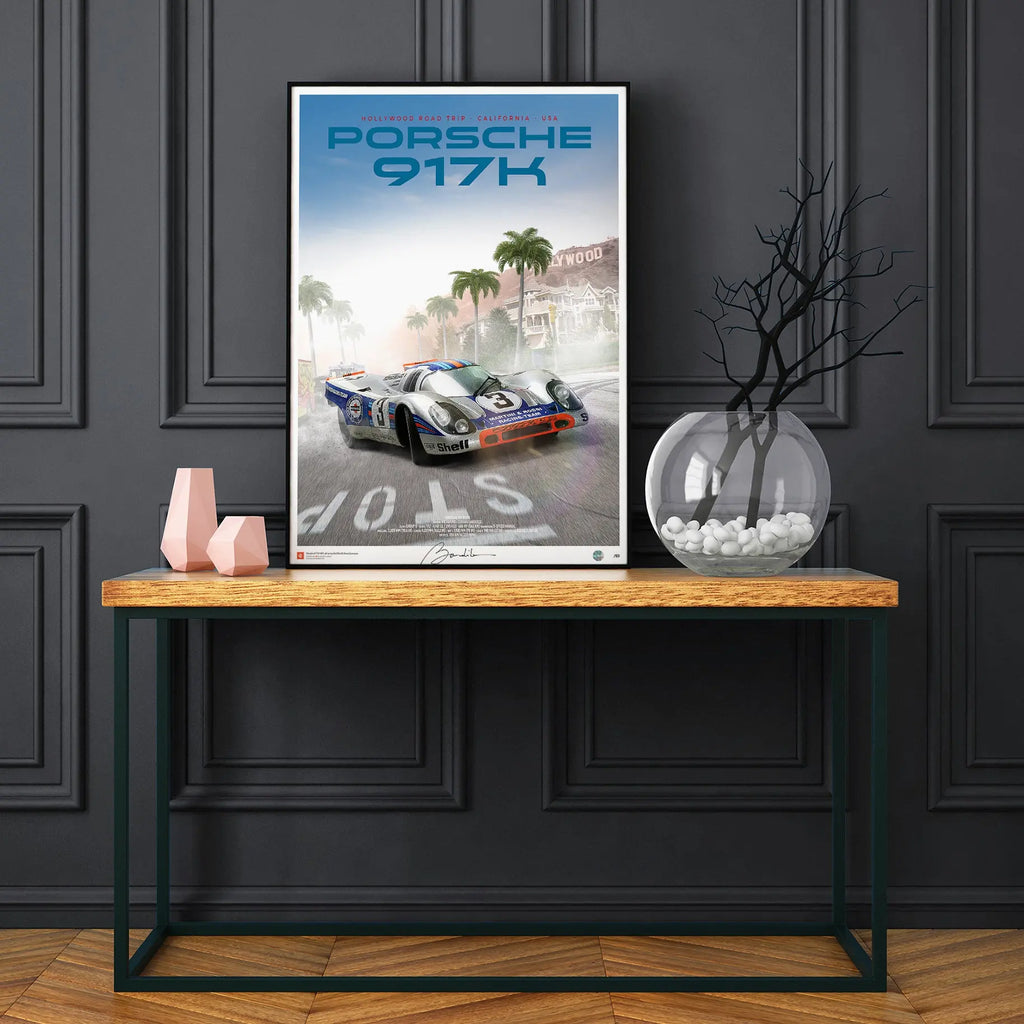Poster Porsche 917 K Hollywood Road trip – Edition Limitée Exclusive Edition carsandme.com