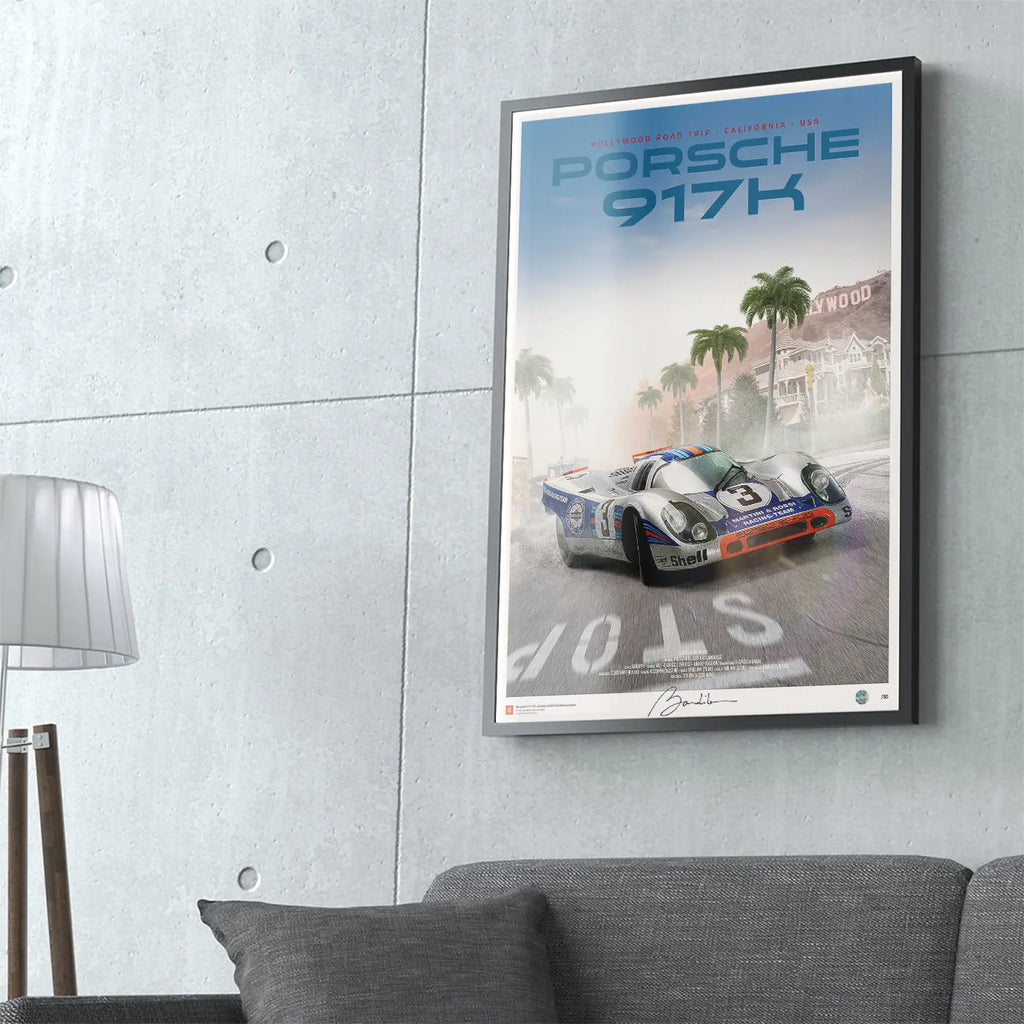 Poster Porsche 917 K Hollywood Road trip – Edition Limitée Exclusive Edition carsandme.com