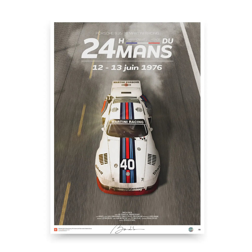 Poster Porsche 935/76 Face - Edition Limitée Exclusive Edition carsandme.com
