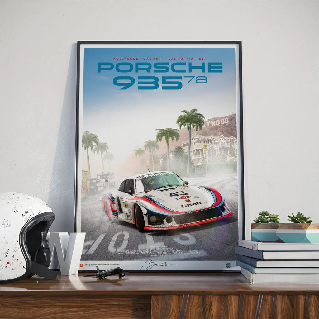 Poster Porsche 935-78 Moby Dick Hollywood Road trip - Edition Limitée Exclusive Edition carsandme.com