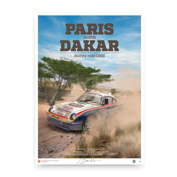 Poster Porsche 959 Paris Dakar 1986 - Edition Limitée Exclusive Edition carsandme.com