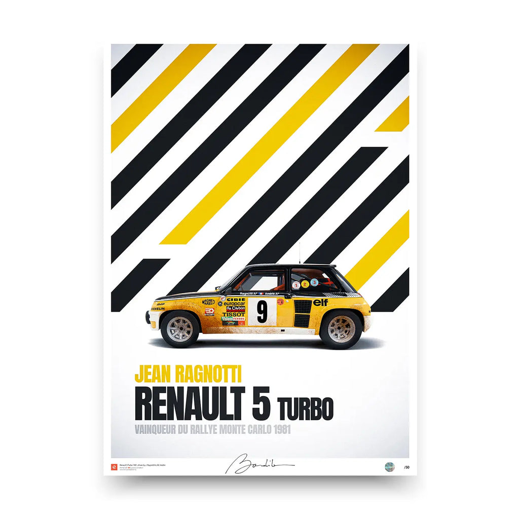 Poster Renault 5 Turbo Monte Carlo 1981 – Edition Limitée Exclusive Edition carsandme.com