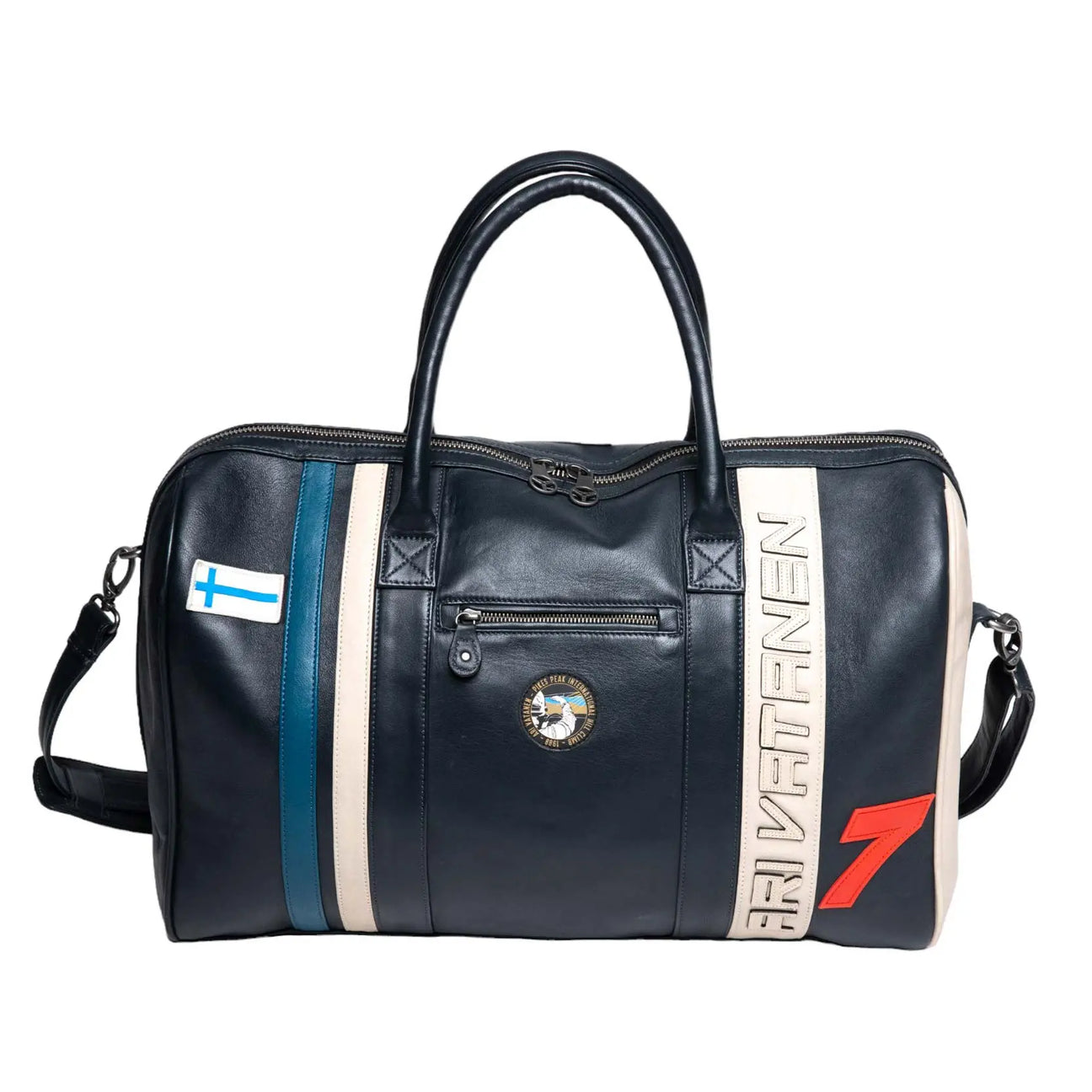 Sac de voyage en cuir Ari Vatanen Pikes Peak 48h Bleu Classic Legend Motors carsandme.com