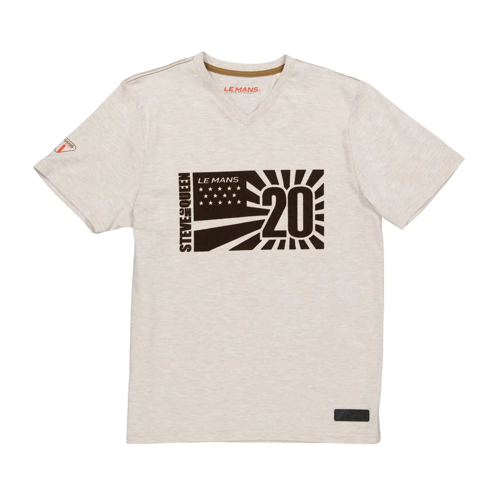 T-Shirt New Flag Beige Steve McQueen carsandme.com