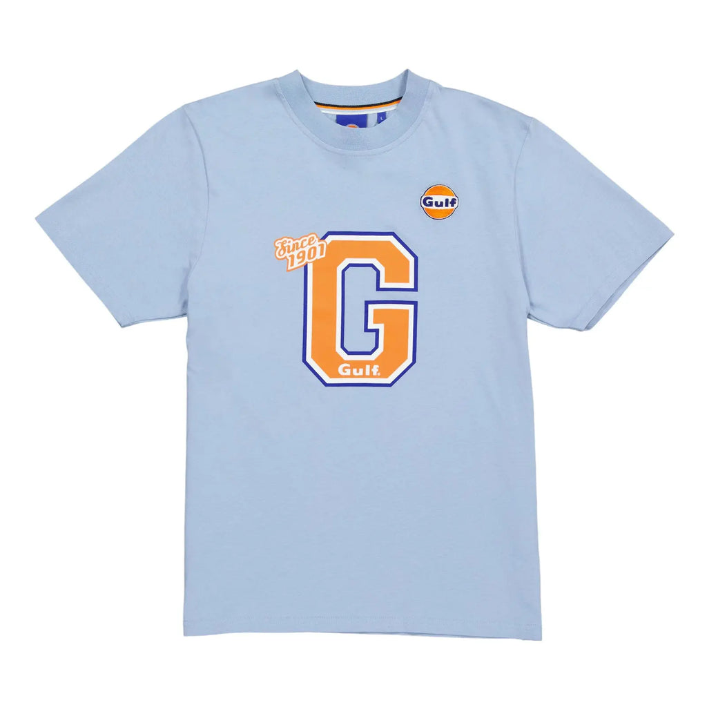 T-Shirt Varsity Bleu Clair Gulf carsandme.com