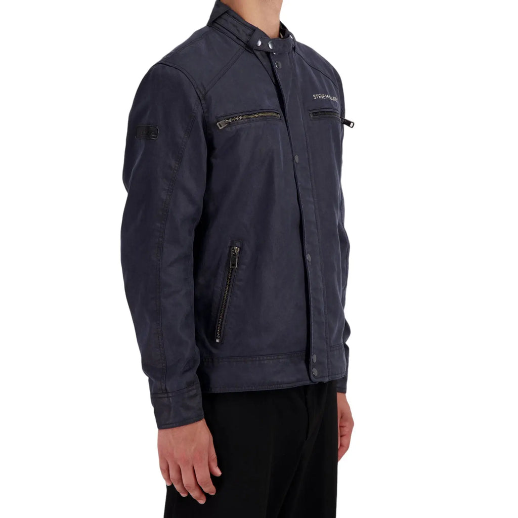 Veste Biker Bleu Marine Steve McQueen carsandme.com
