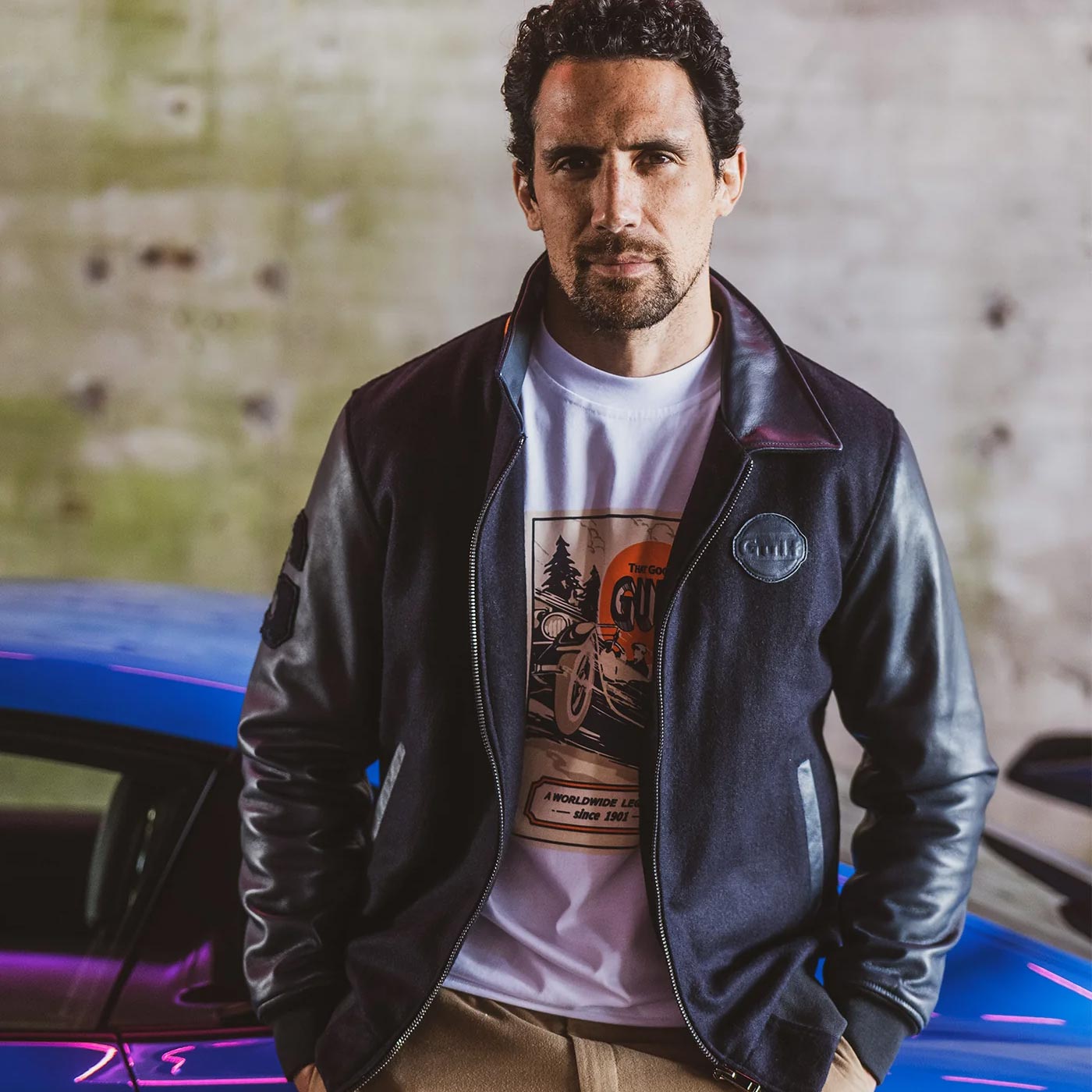 Gulf Veste Premium Varsity Bleu Marine Cars and Me