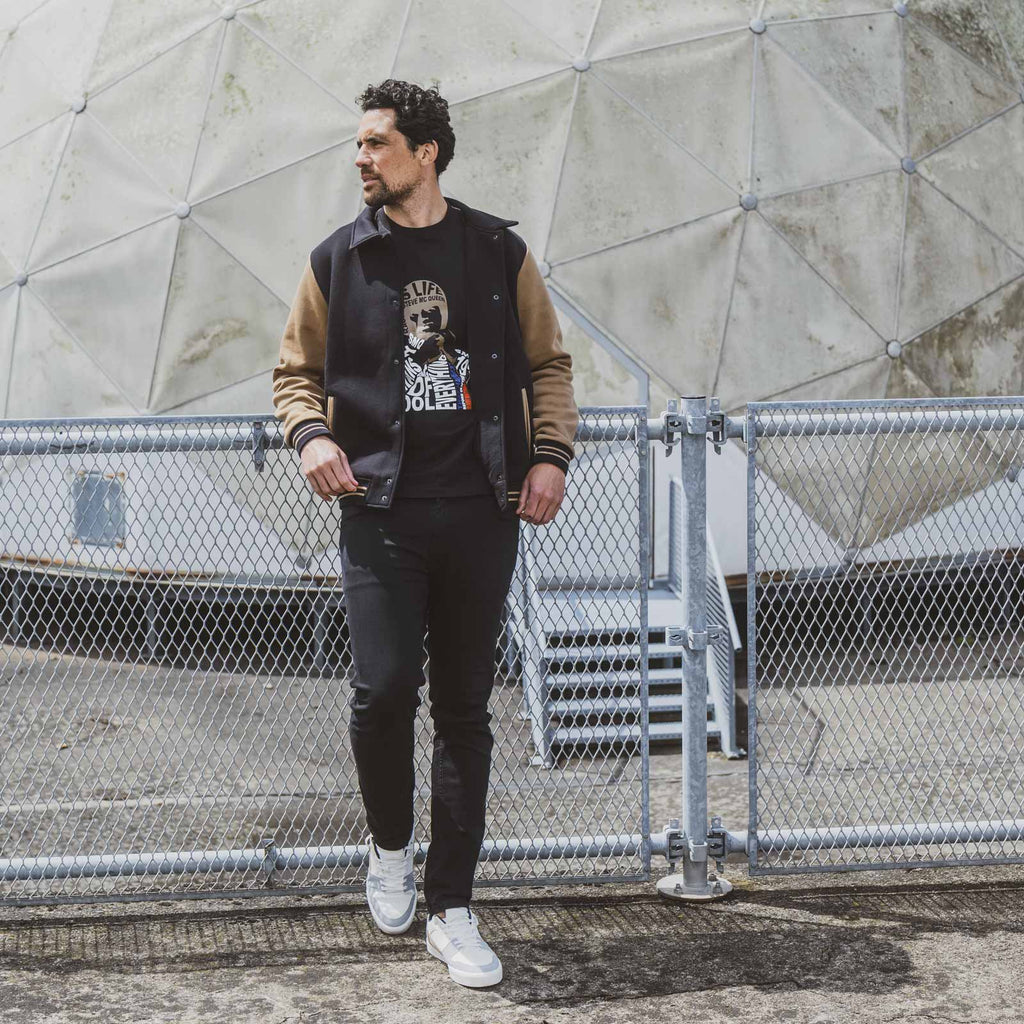 Veste Teddy Varsity Noir Steve McQueen carsandme.com