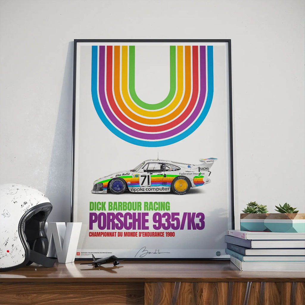 Poster Porsche 935/k3 “Apple”, Dick Barbour Racing 1980 - Edition Limitée Exclusive Edition carsandme.com