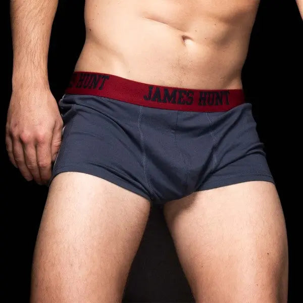 Boxer James Hunt Bleu porté