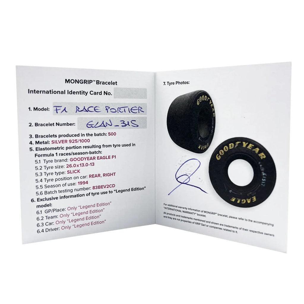 MONGRIP Bracelet F1 Race Portier Argent 925/1000 | Cars and Me