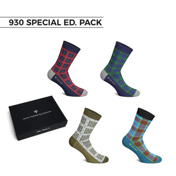 Pack Édition Spéciale 930 de 4 chaussettes Heel Tread au couleurs des tartans utilisés pour les selleries