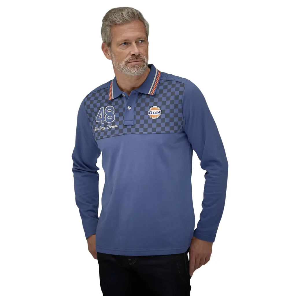 Gulf Polo Manches Longues Racing Bleu | Cars and Me