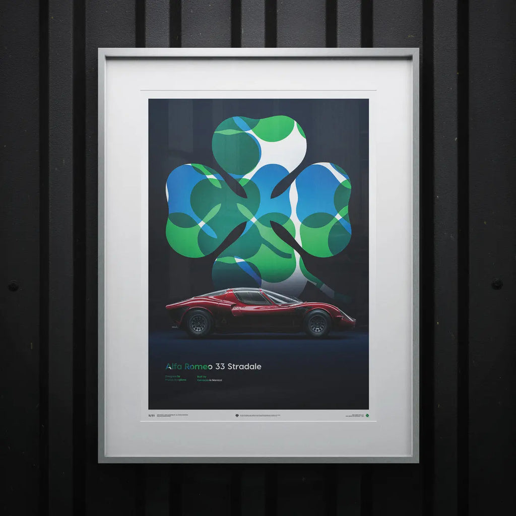 Poster Automobilist encadré Quadrifoglio et Alfa Romeo 33 Strradale