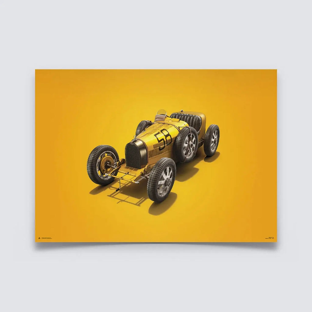 Automobilist Poster Bugatti T35 Jaune Targa Florio 1928 | Cars and Me