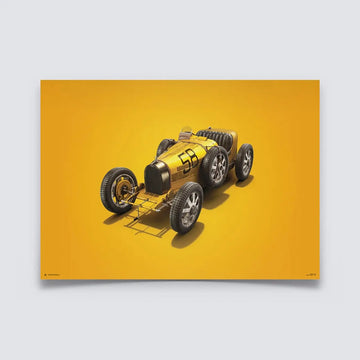 Automobilist Poster Bugatti T35 Jaune Targa Florio 1928 | Cars and Me