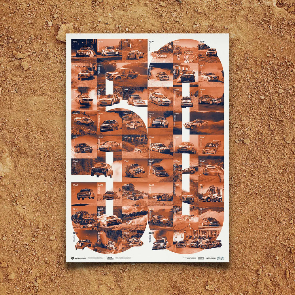 Poster FIA Championnat du Monde de Rallye 50ème Anniversaire 2022- Edition limitée