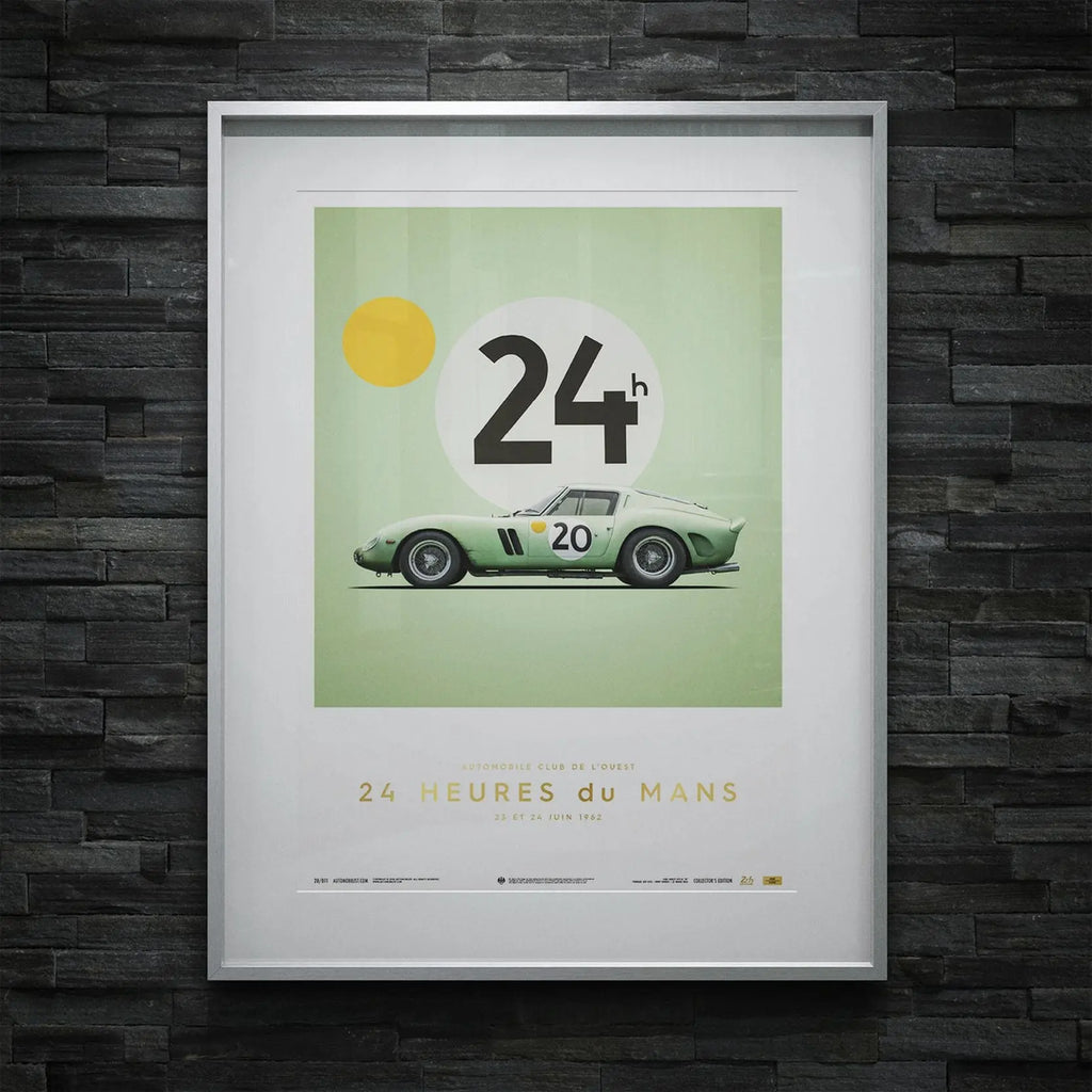 Automobilist Poster Ferrari 250GTO Vert 24H Le Mans 1962 | Cars and Me