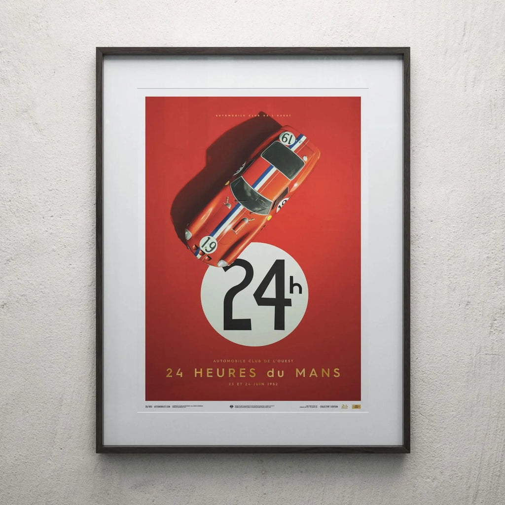 Poster Ferrari 250 GTO Rouge 24H LE MANS 1962 | Cars and Me