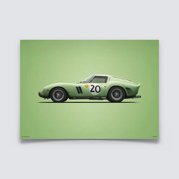 Automobilist Poster Ferrari 250GTO Vert 24H Le Mans 1962 | Cars and Me