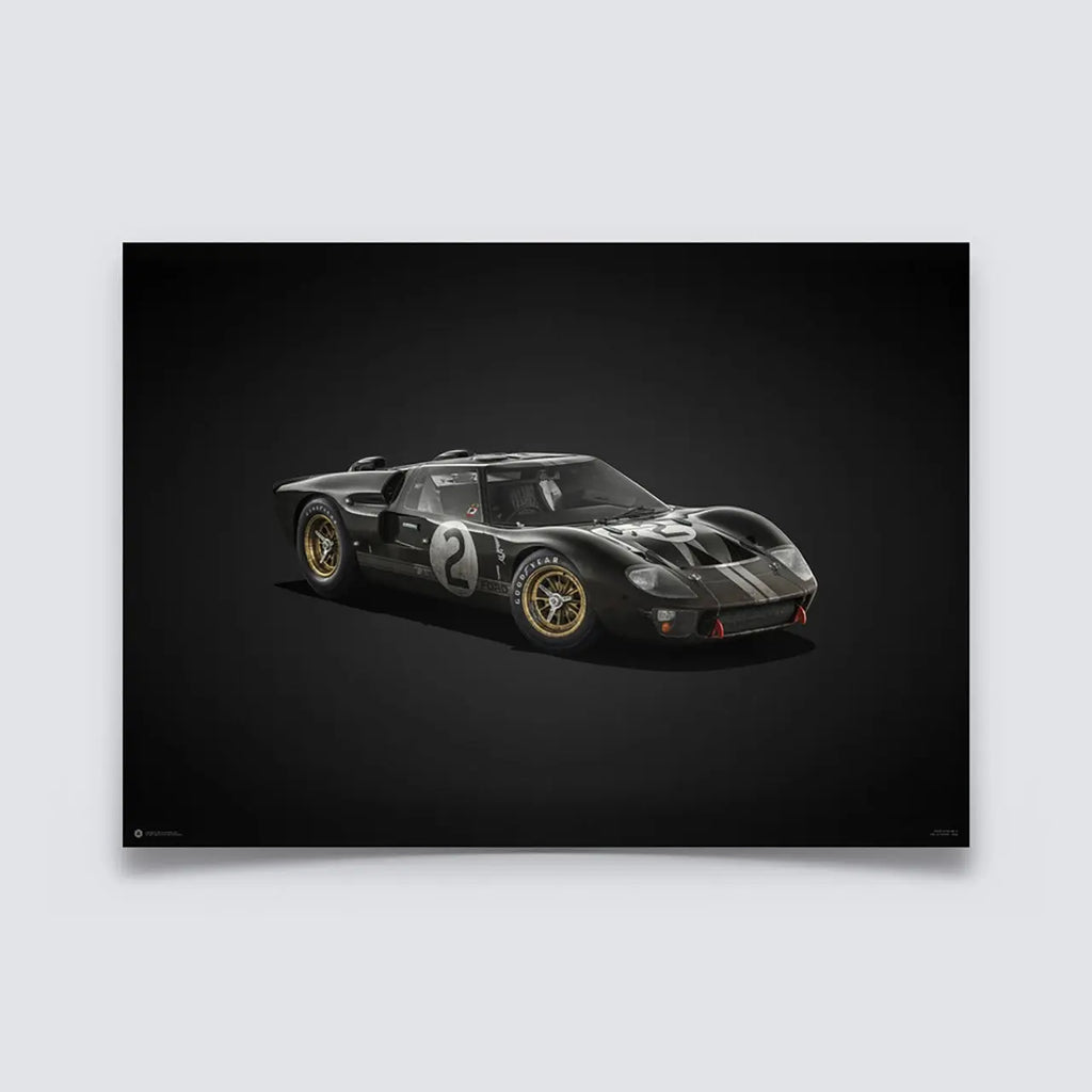 Automobilist Poster Ford GT40 Noir 24h Le Mans 1966 | Cars and Me