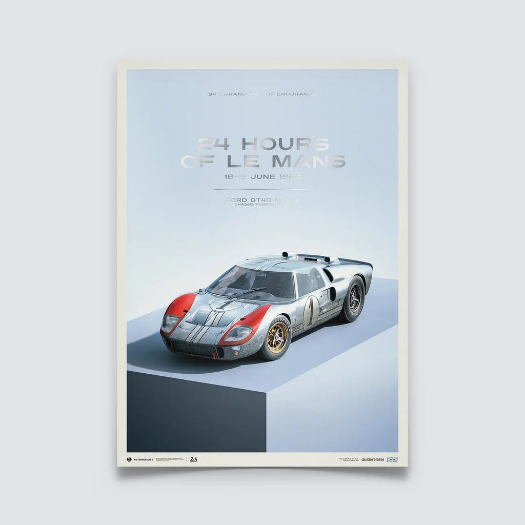 Automobilist Poster Ford GT40 P/1015 24H Le Mans 1966 | Cars and Me