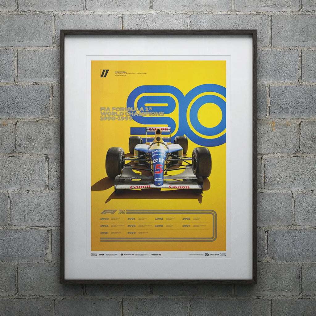 Poster Formule 1 Décennie Williams - Années 90 - Edition limitée