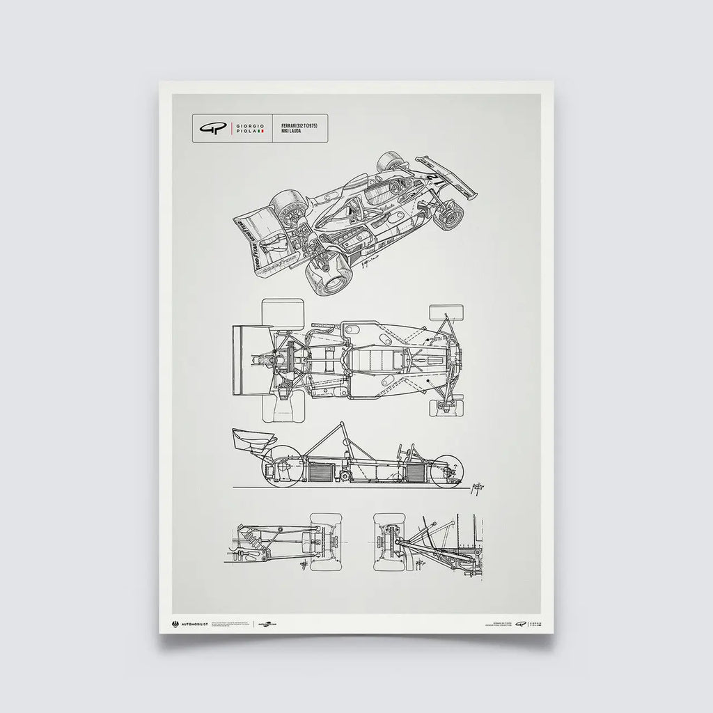 Automobilist Poster G.Piola Ferrari 312T Niki Lauda 1975 | Cars and Me