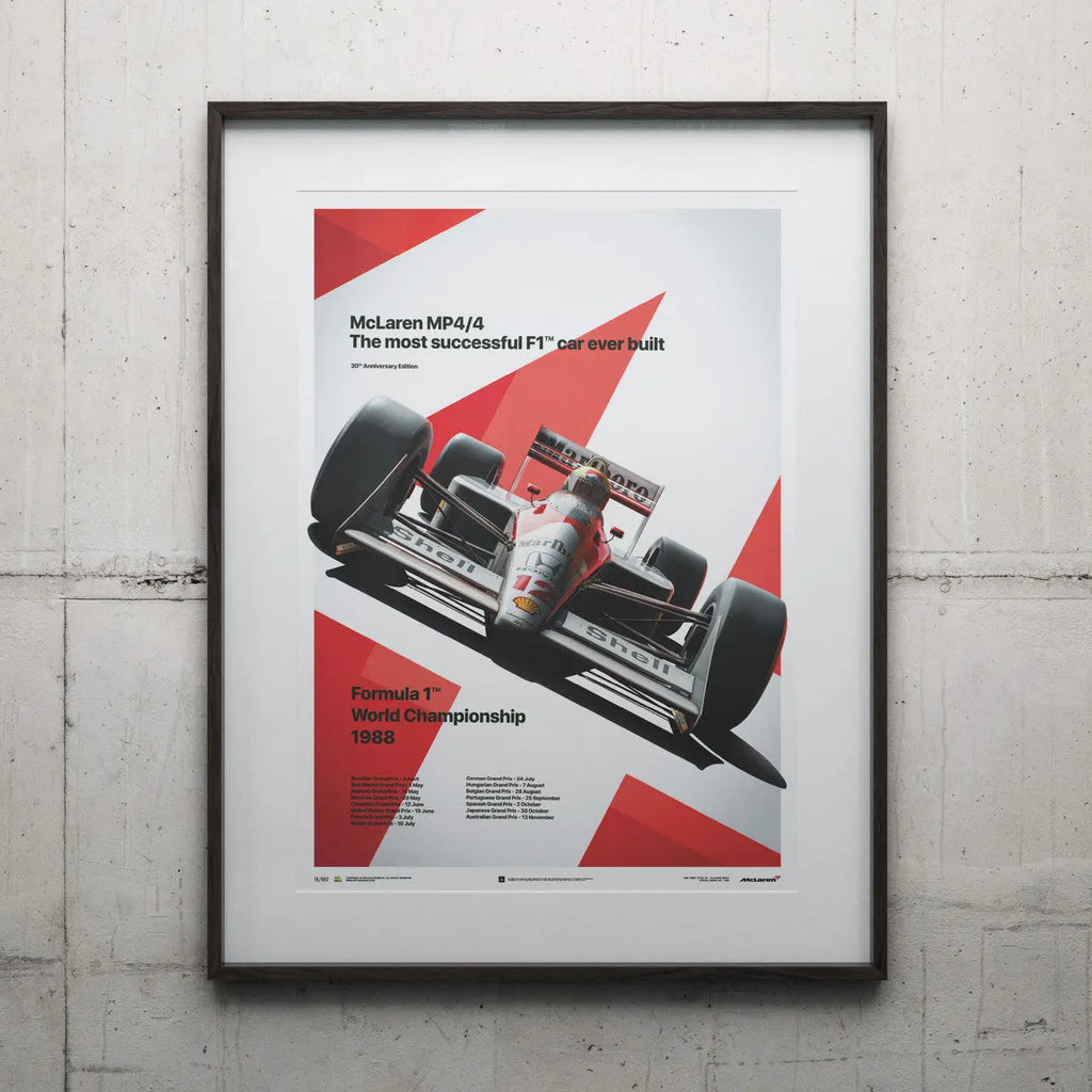 Poster McLaren MP4/4 Ayrton Senna San Marino GP 1988