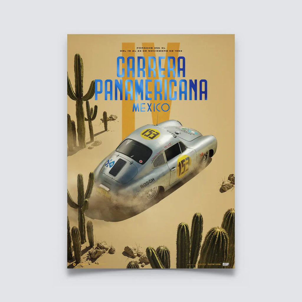 Automobilist Poster Porsche 356 SL Panamericana 1953 | Cars and Me