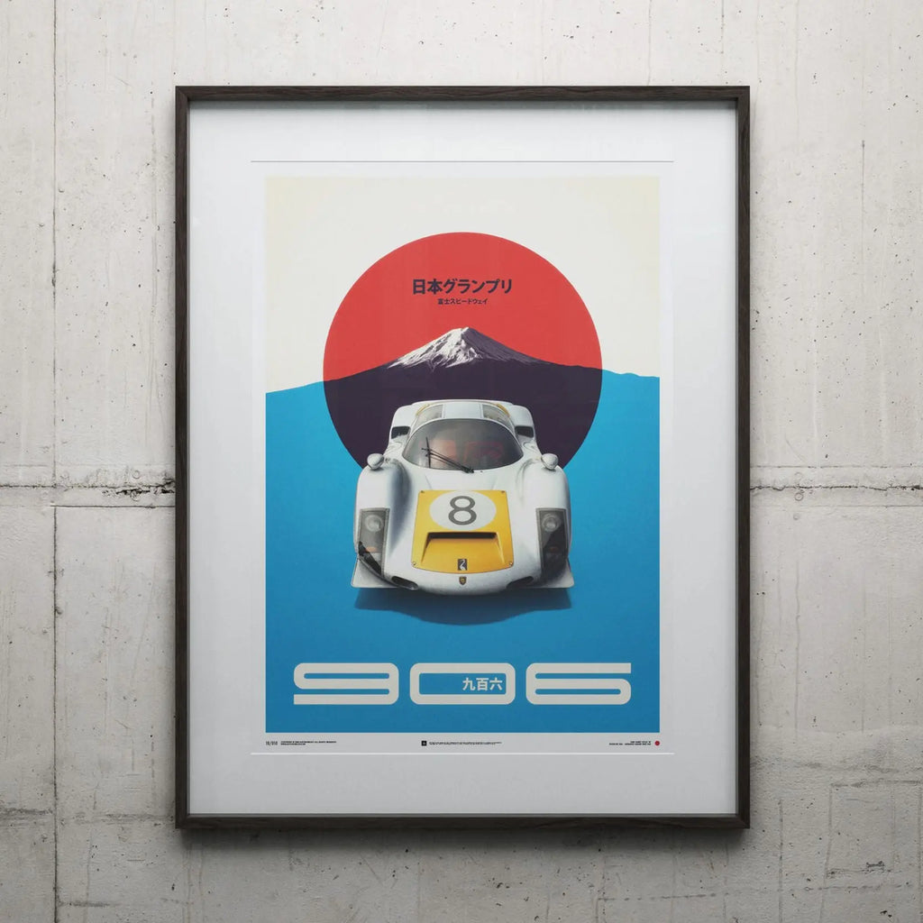 Automobilist Poster Porsche 906 GP du Japon 1967 Blanc | Cars and Me